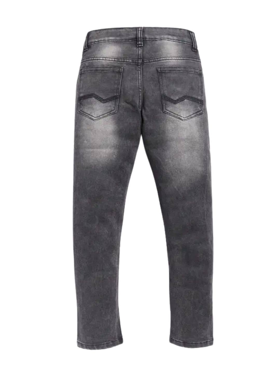 Zab Boys Regular Straight Fit Low Rise Charcoal Gry Jeans Pant Pack of 1 - Image 6