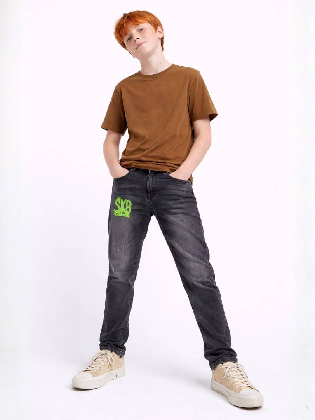 Zab Boys Regular Straight Fit Low Rise Black Jeans Pant (Pack of 1) - Image 2