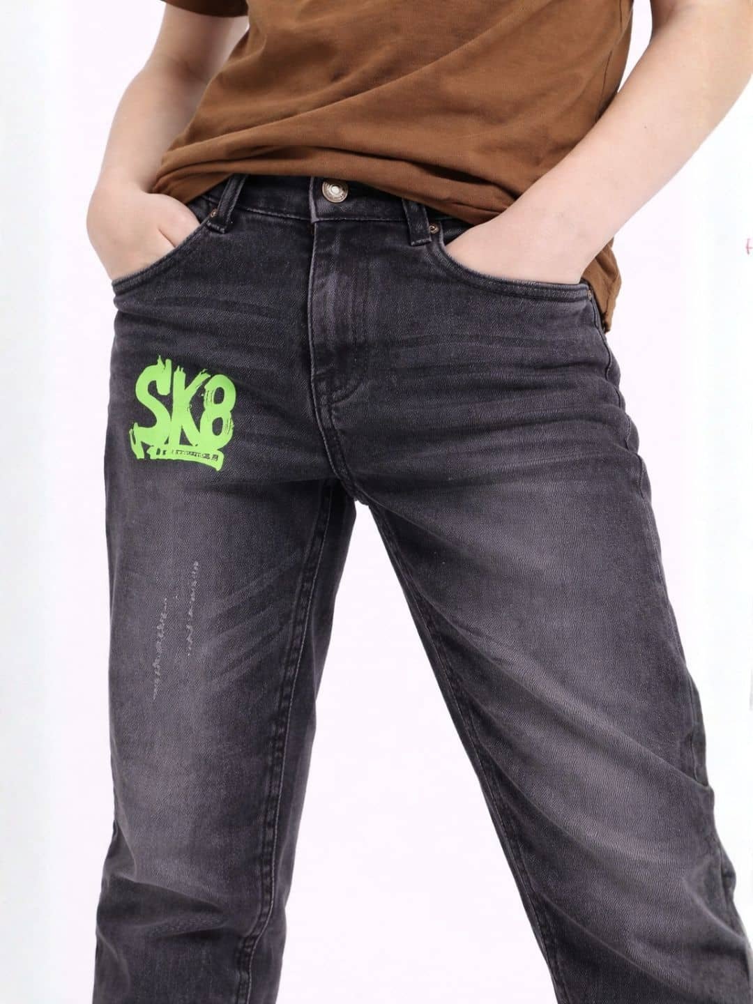 Zab Boys Regular Straight Fit Low Rise Black Jeans Pant (Pack of 1) - Image 3