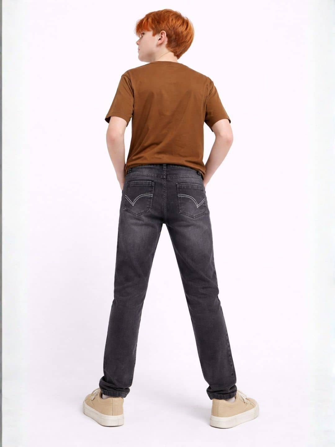 Zab Boys Regular Straight Fit Low Rise Black Jeans Pant (Pack of 1) - Image 4