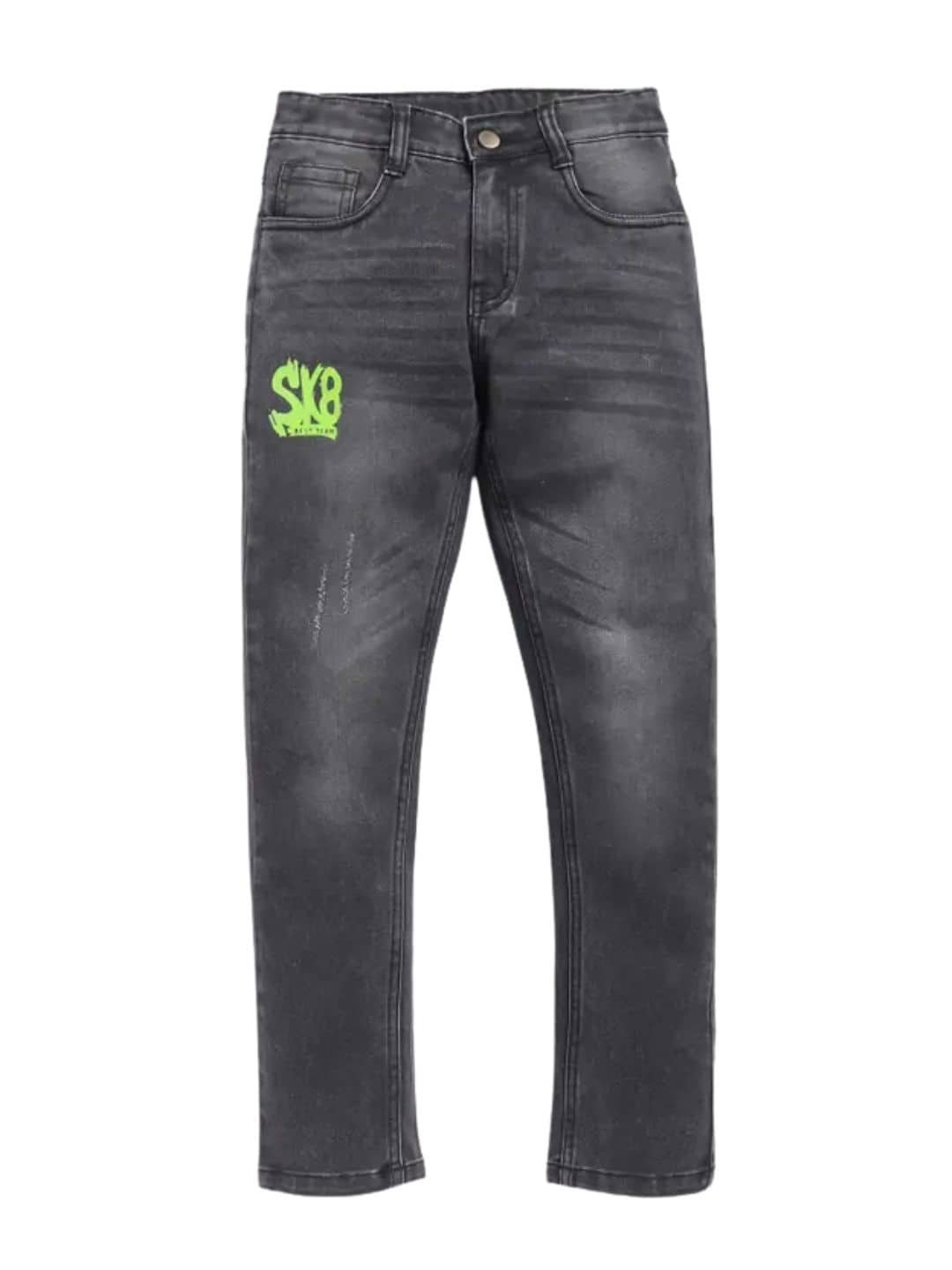 Zab Boys Regular Straight Fit Low Rise Black Jeans Pant (Pack of 1) - Image 5