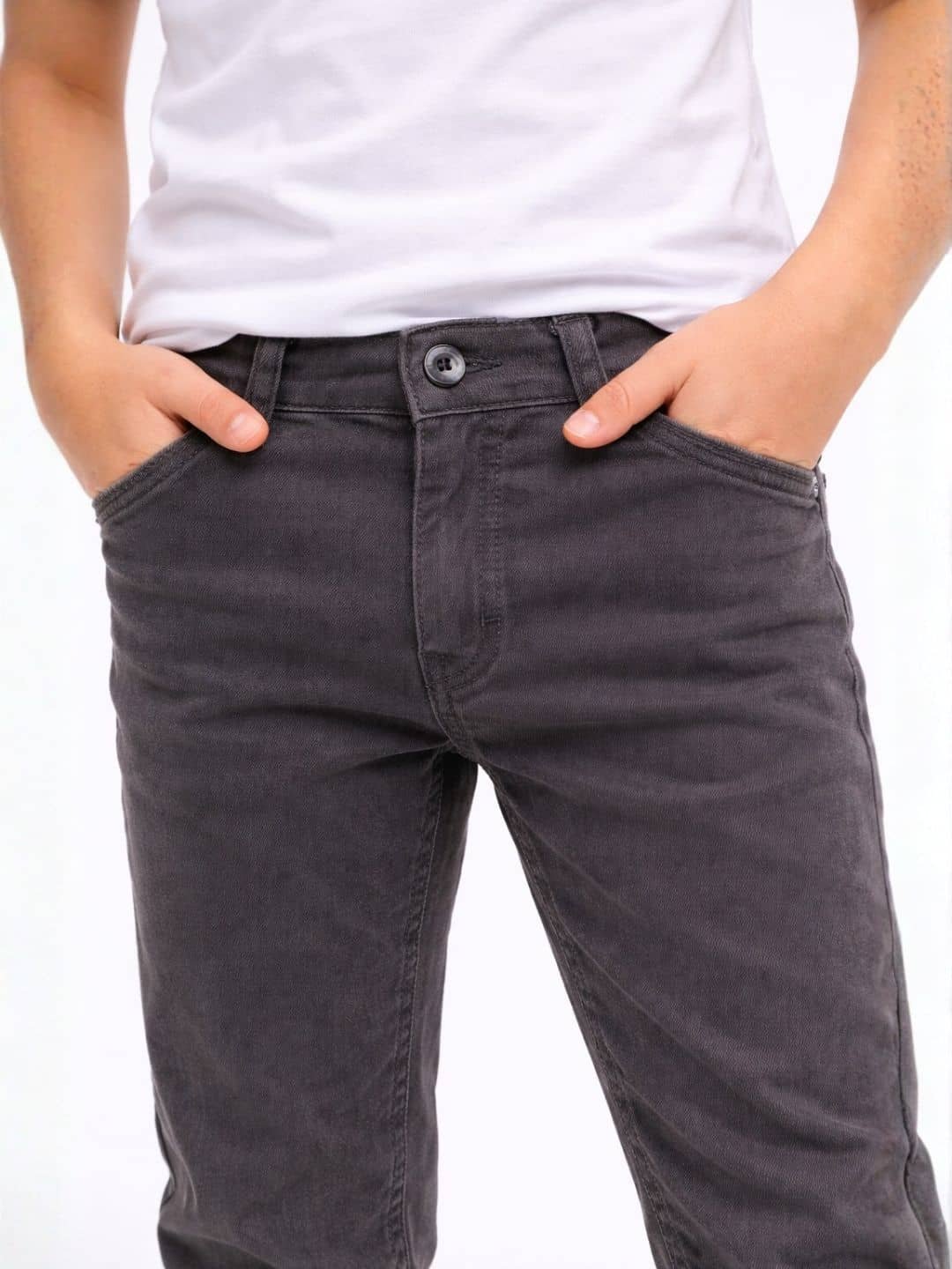 Boys Cotton Blend Jeans ( Grey , Pack of 1 ) - Image 2