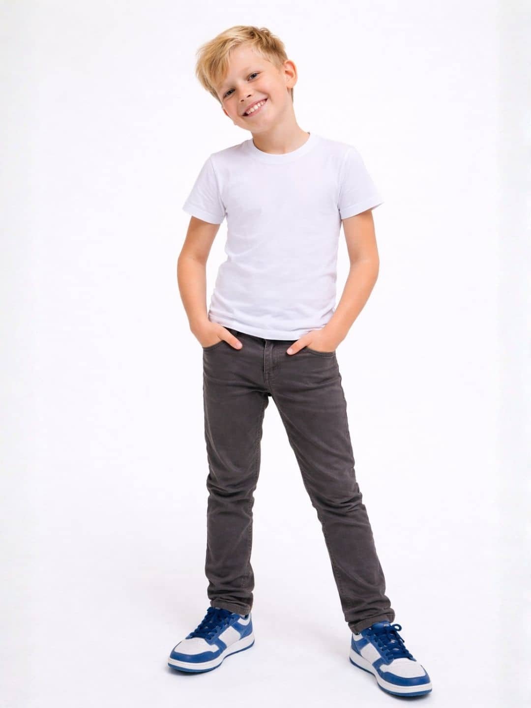 Boys Cotton Blend Jeans ( Grey , Pack of 1 ) - Image 4