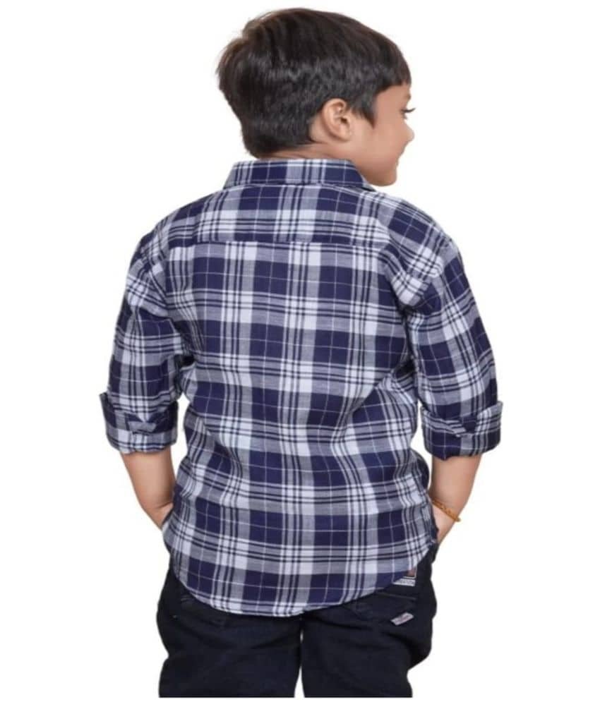 Pack of 1 Boys Cotton Blend Full Sleeves Shirt ( Blue,White ) - Image 2