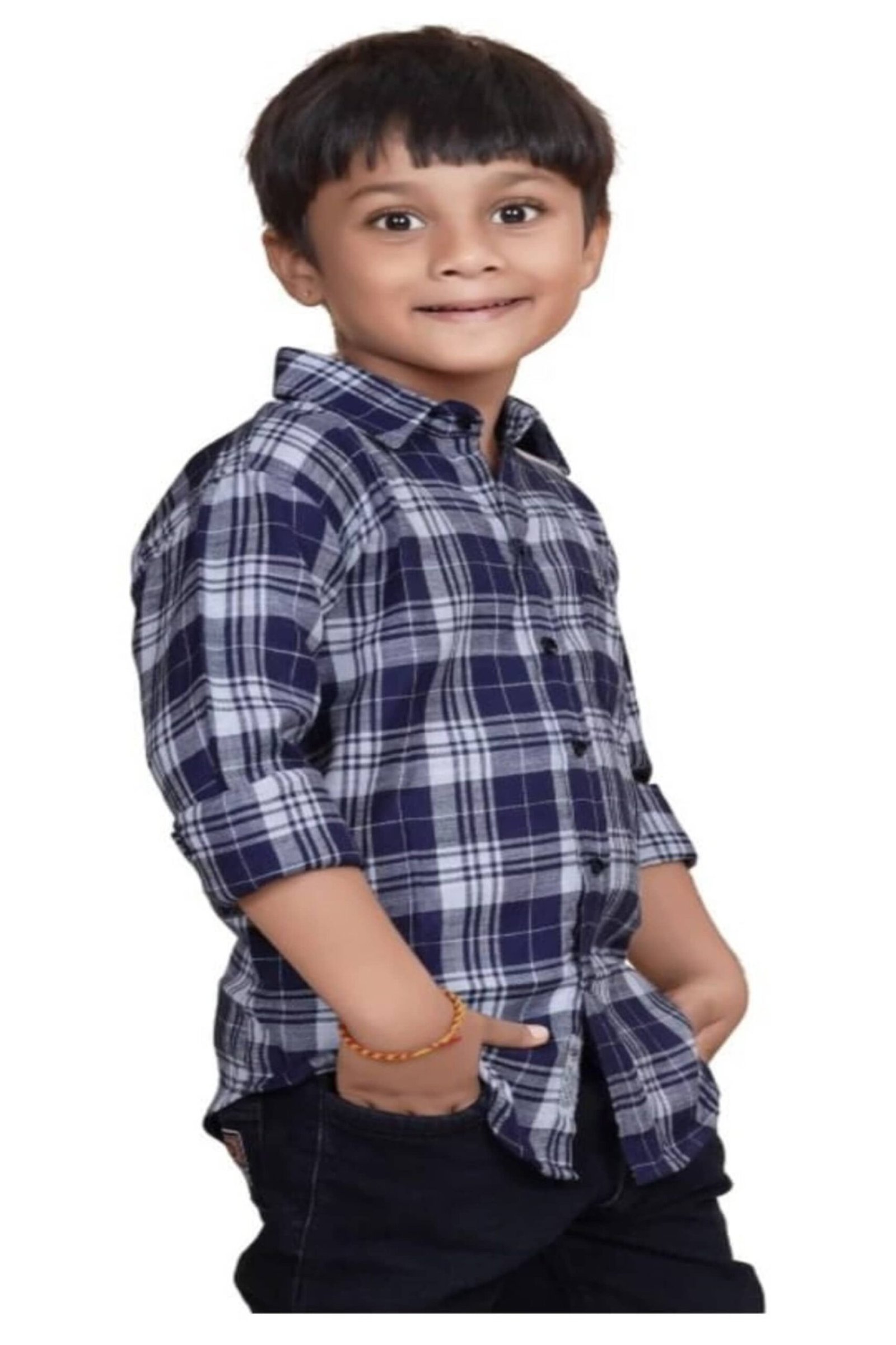 Pack of 1 Boys Cotton Blend Full Sleeves Shirt ( Blue,White ) - Image 3