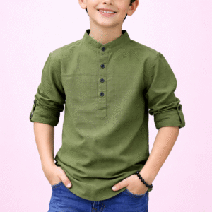Pack of 1 Boys Cotton Blend Full Sleeves Shirt ( Green )