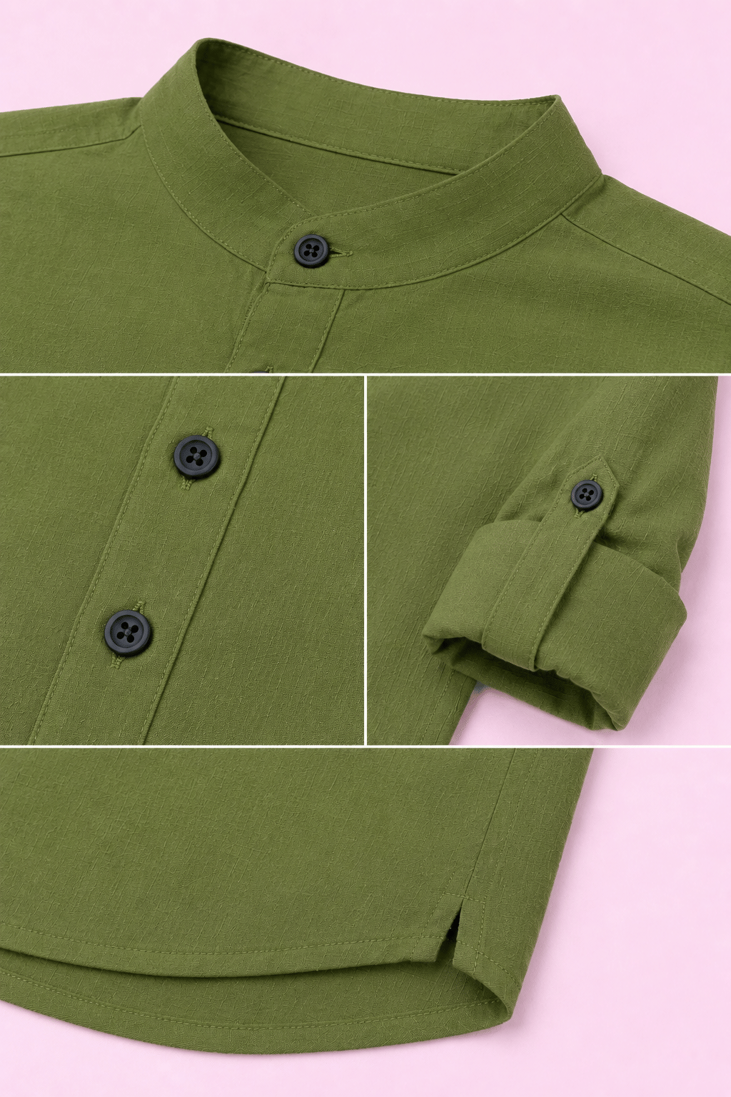 Pack of 1 Boys Cotton Blend Full Sleeves Shirt ( Green ) - Image 5