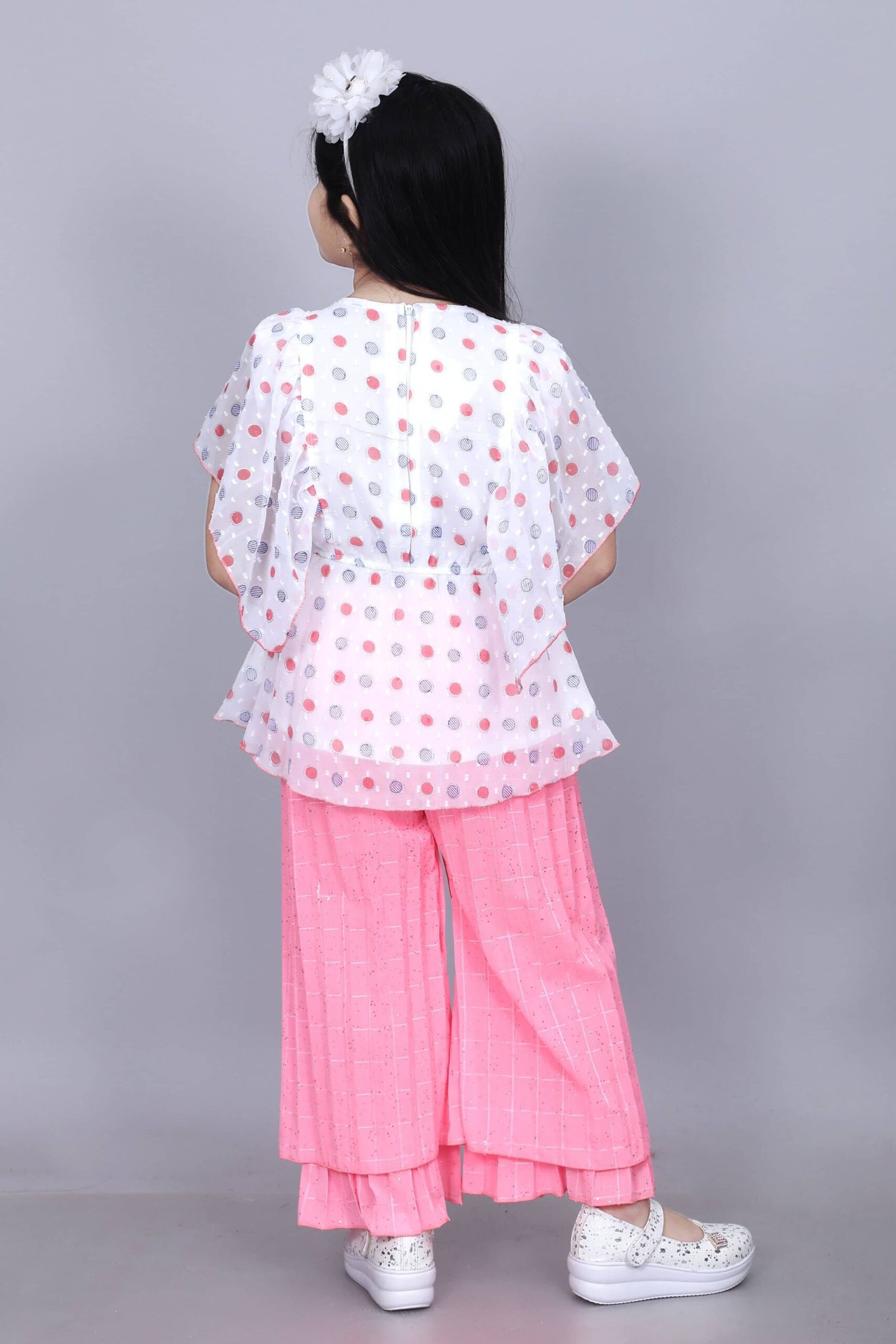 Zenat Pack of 1 Baby Girls Chiffon T-shirt & Capris ( Pink ) - Image 2