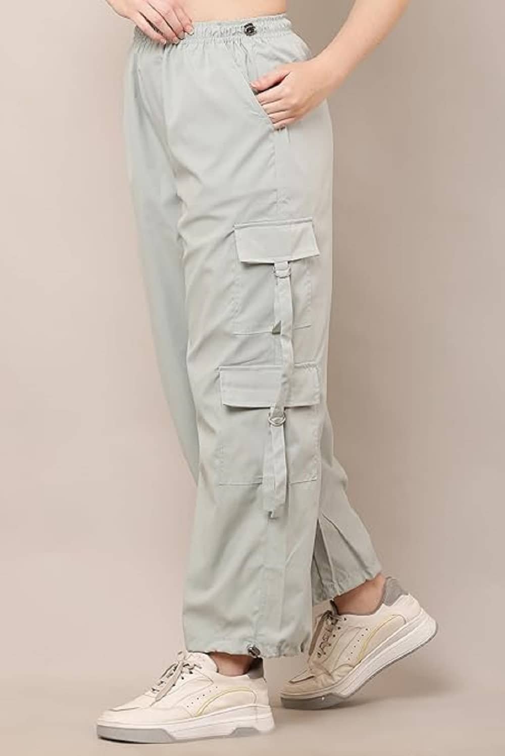areal fashion Pack of 1 Girls Polyester Cargos ( Grey ) - Image 3