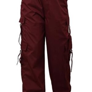 areal fashion Pack of 1 Girls Polyester Cargos ( Burgundy )