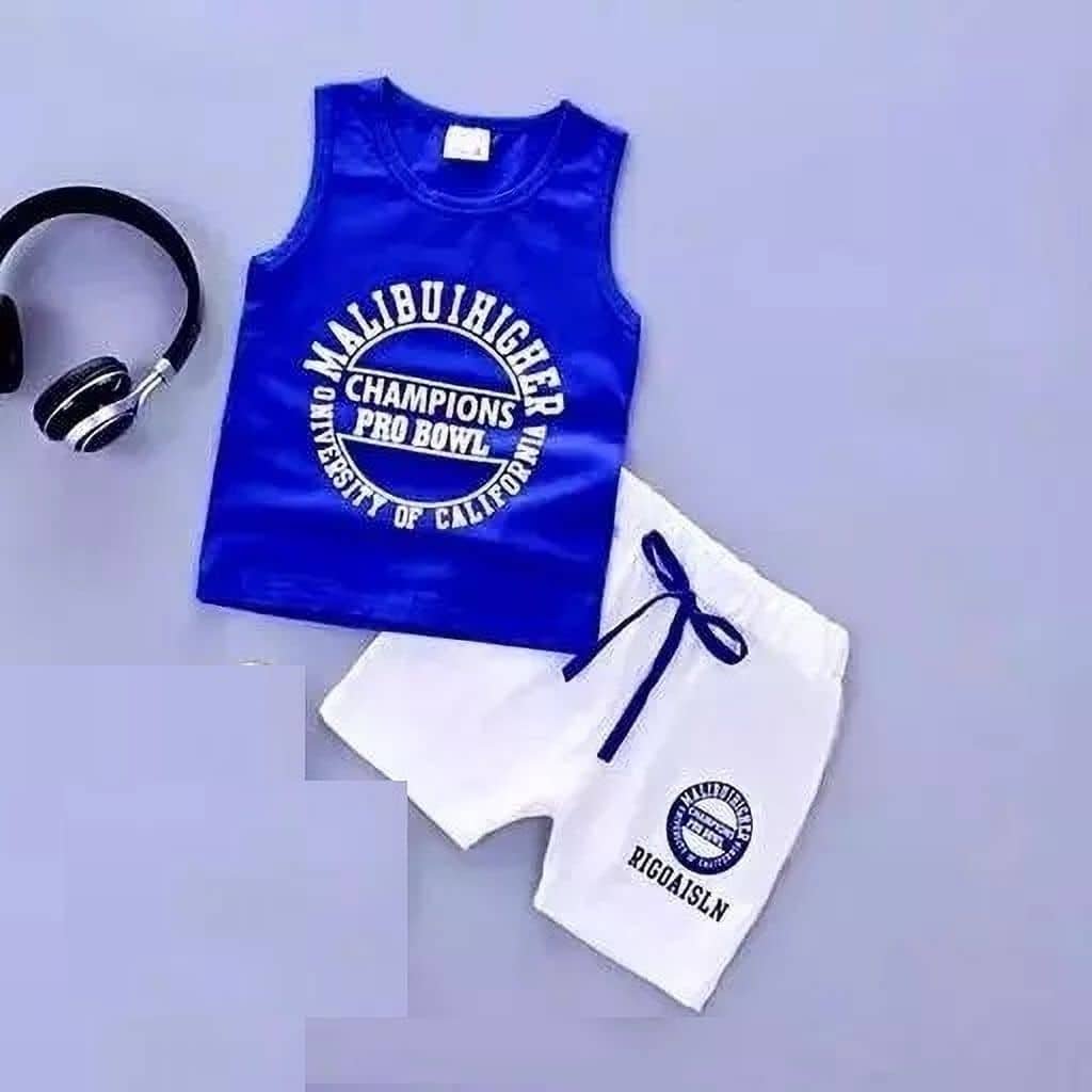 child store Pack of 1 Unisex Hosiery T-shirt & Shorts Set ( Blue )