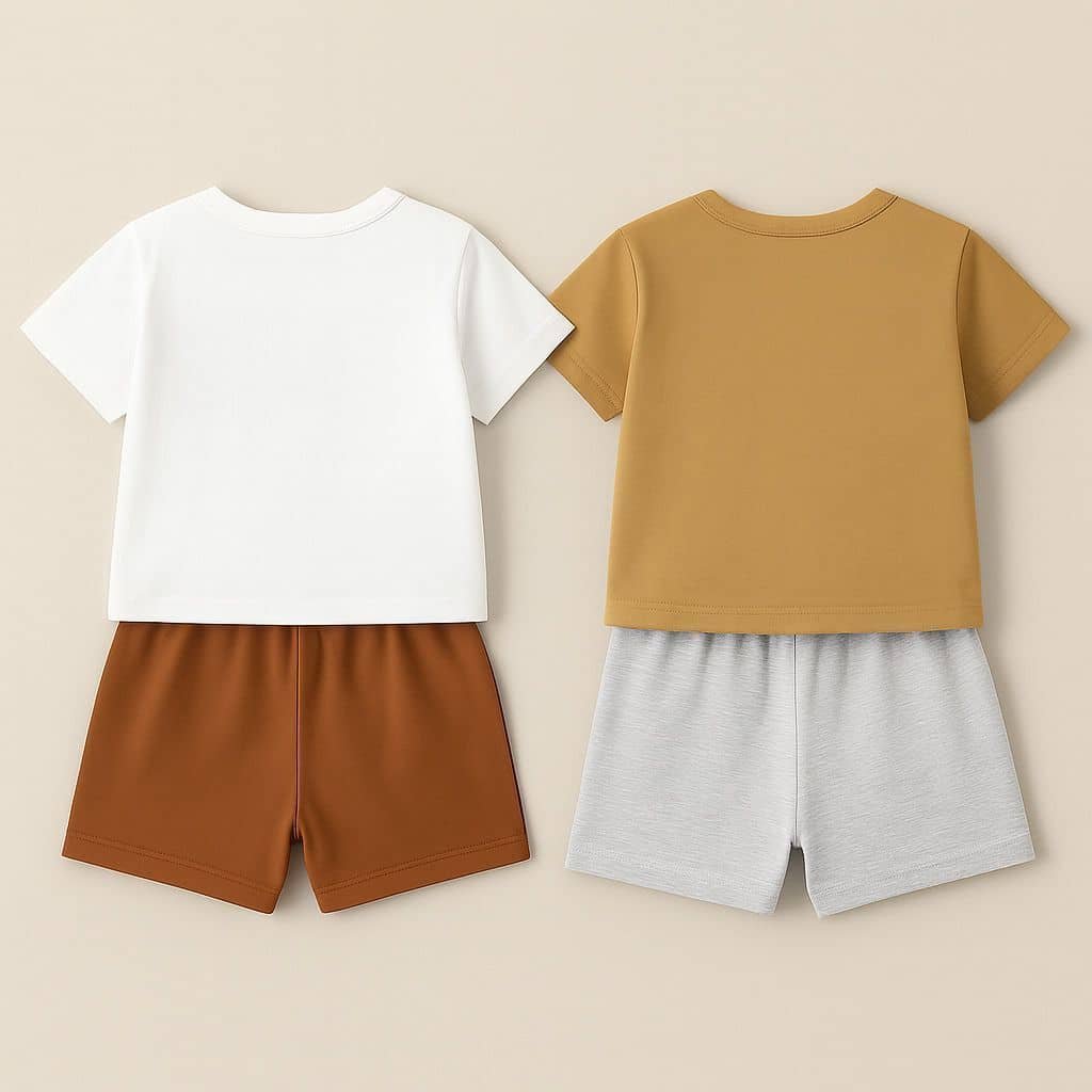 child store Pack of 2 Unisex Hosiery T-shirt & Shorts Set ( Multicolor ) - Image 2