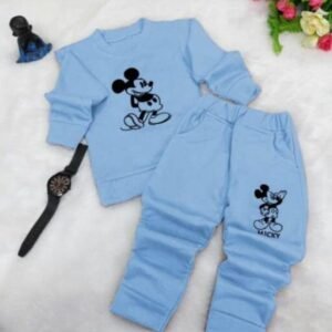 cockscomb Pack of 1 Baby Girls Hosiery T-shirt & Pants ( Sky Blue )