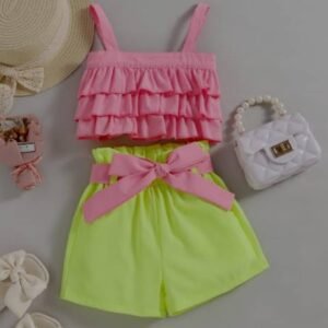 cockscomb Pack of 1 Baby Girls Hosiery Top ( Pink,Green )