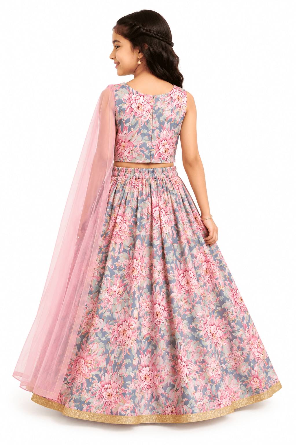 divybhav Rayon Lehenga Choli Set For Girls ( Pack of 1 , Red ) - Image 2