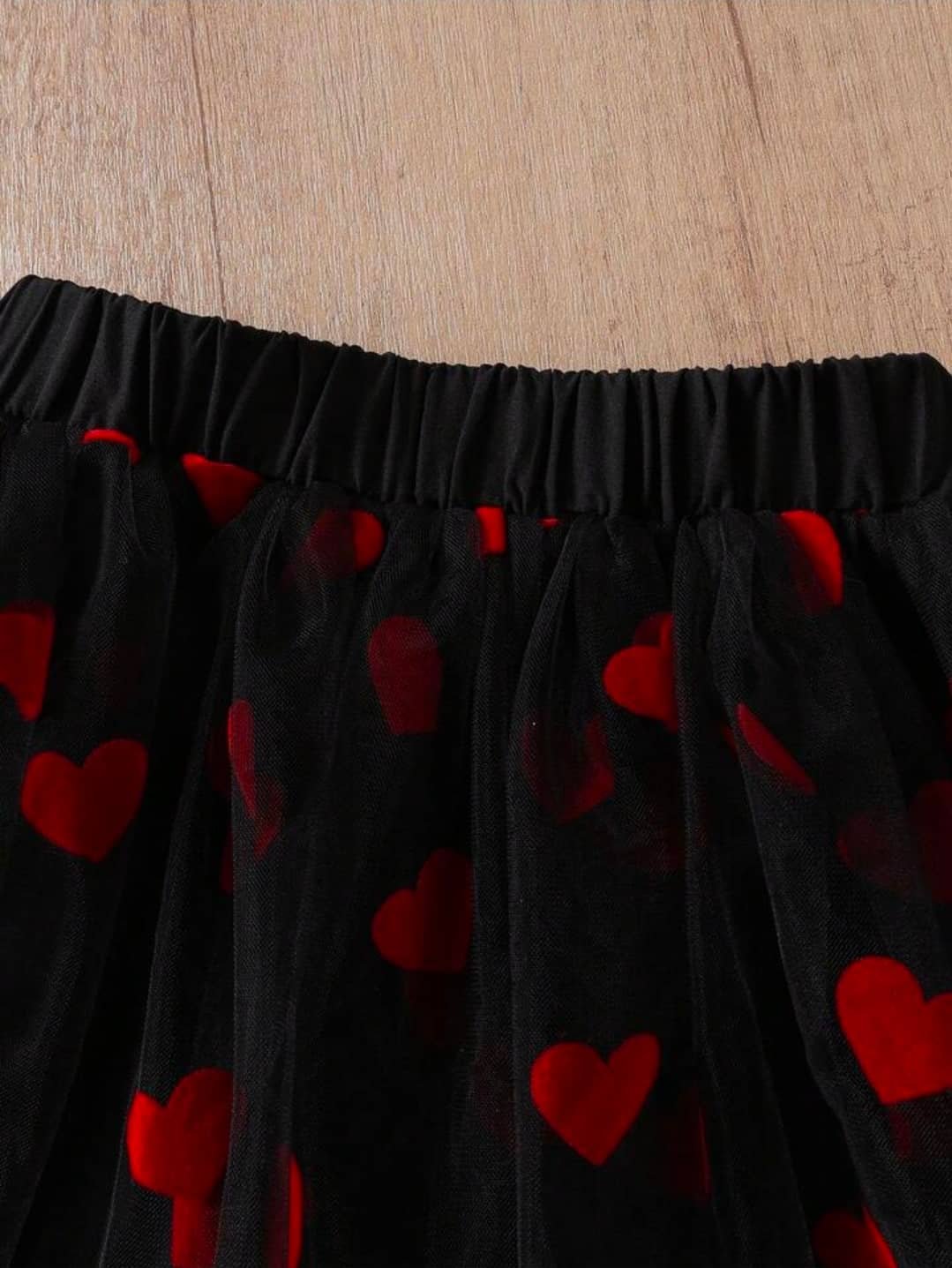 elleen Girls Velvet T-shirt & Skirt Set ( Black , Pack of 1 ) - Image 4