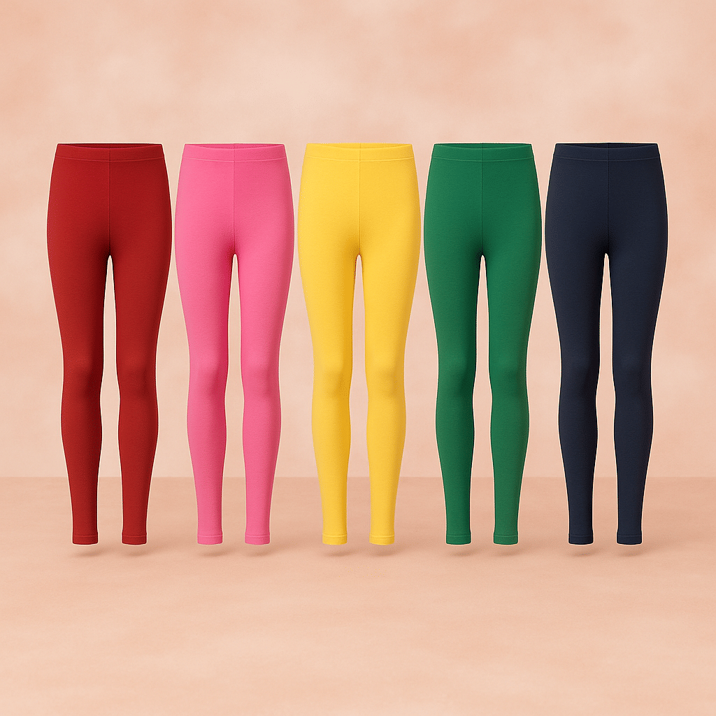 fashionate world Pack of 5 Girls Cotton Legging ( Multicolor 5 )