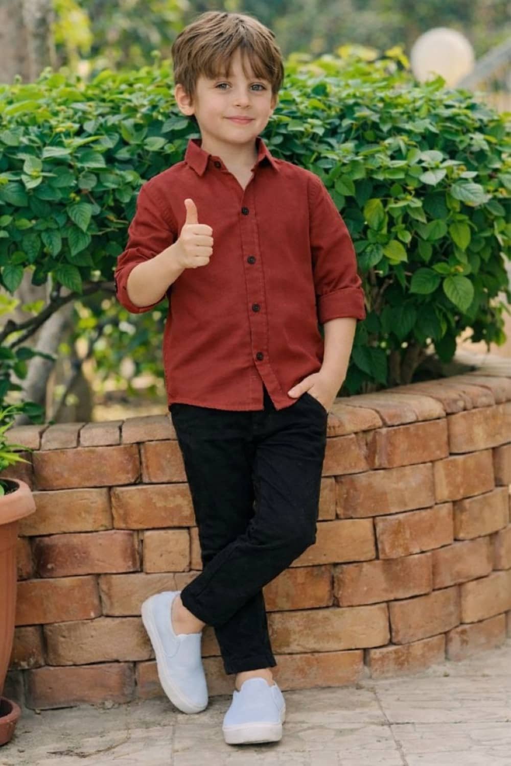 fastdeal Baby Boys Cotton Blend Shirt & Pants Set ( Maroon , Pack of 1 )