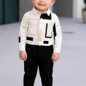 fastdeal Baby Boys Cotton Blend Shirt & Pants Set ( Cream , Pack of 1 )
