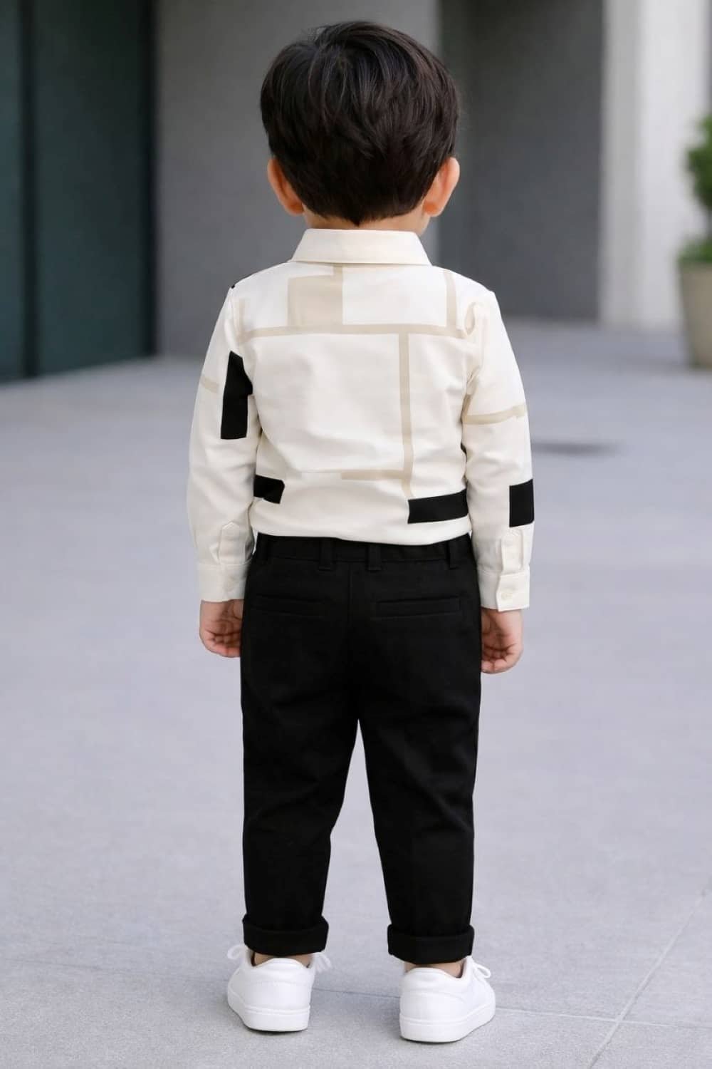 fastdeal Baby Boys Cotton Blend Shirt & Pants Set ( Cream , Pack of 1 ) - Image 2