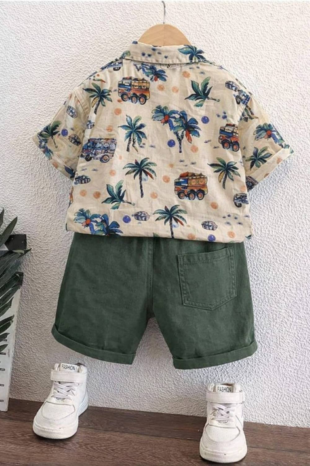 fastdeal Baby Boys Cotton Blend Shirt & Shorts Set ( Green , Pack of 1 ) - Image 2