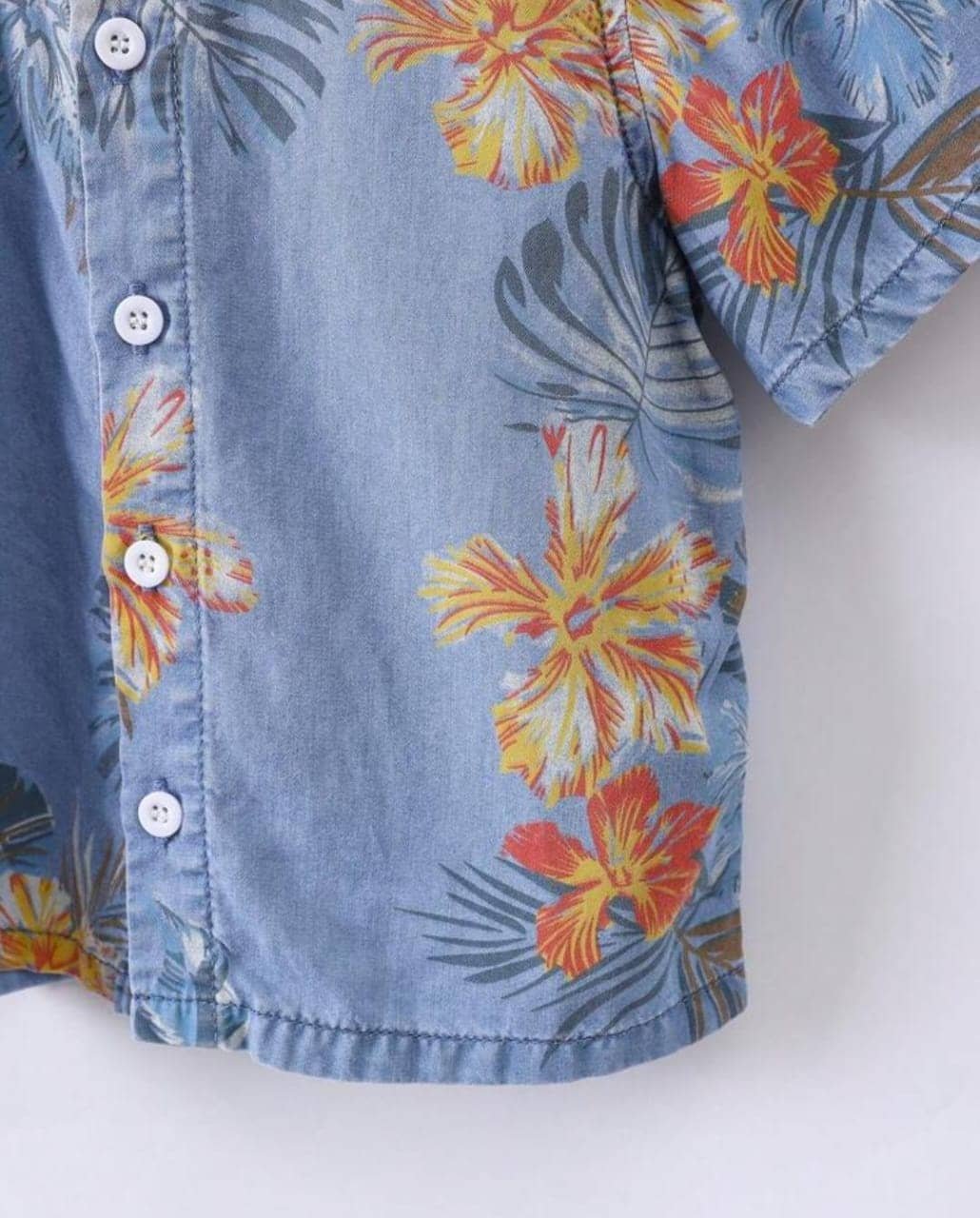 fastdeal Pack of 1 Boys Cotton Shirt & Shorts Set ( Blue ) - Image 3