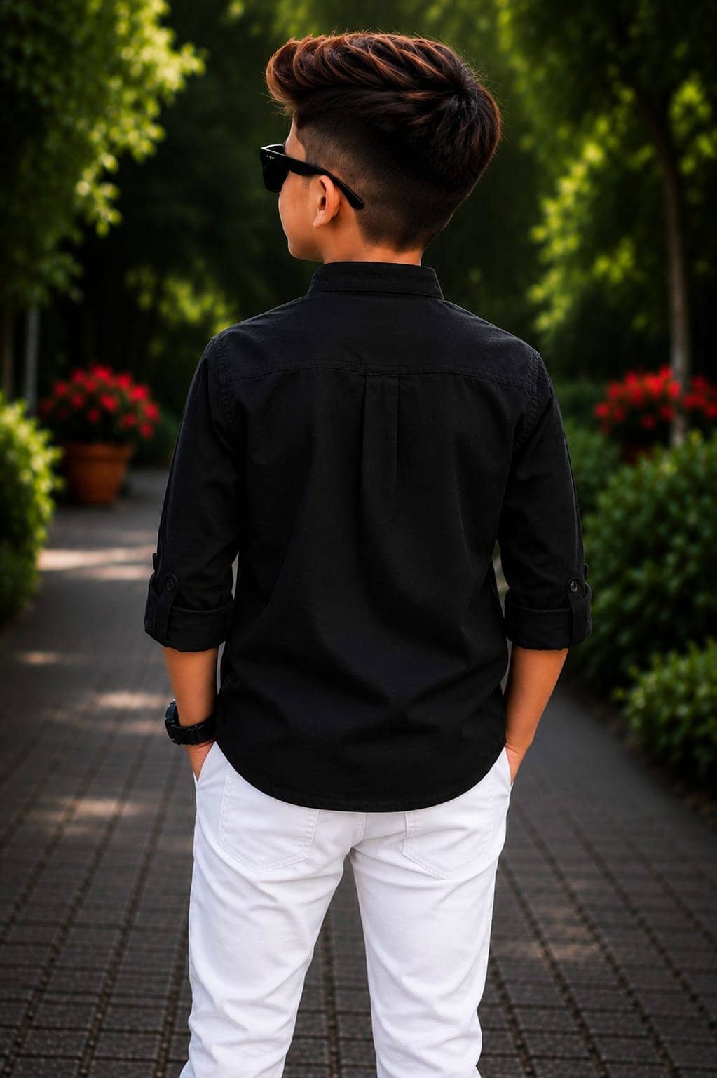 kiyansh club Pack of 1 Boys 100% Cotton Full Sleeves Shirt ( Black ) - Image 3