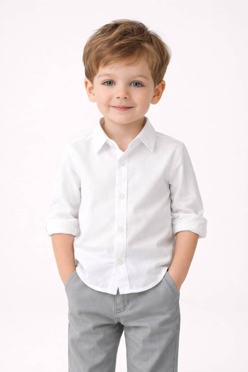 kiyansh club Pack of 1 Boys 100% Cotton Full Sleeves Shirt ( White )
