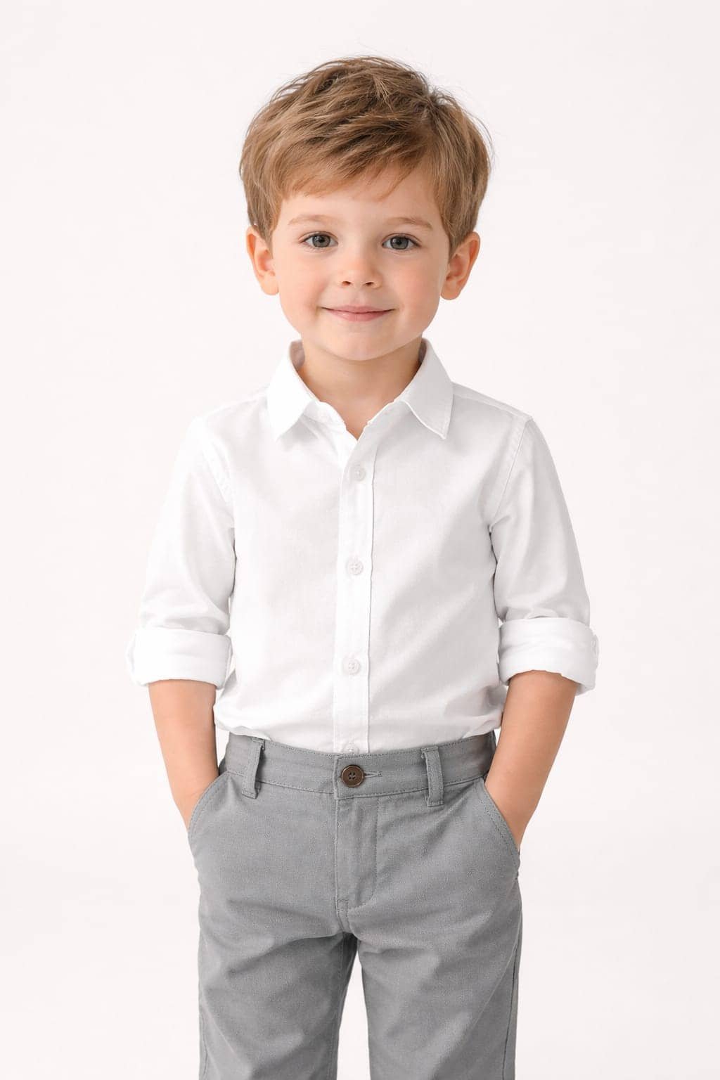 kiyansh club Pack of 1 Boys 100% Cotton Full Sleeves Shirt ( White ) - Image 2