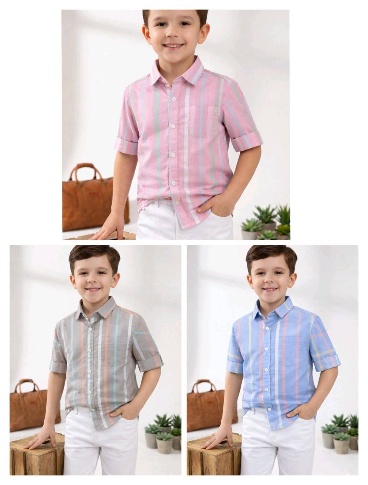 kiyansh club Pack of 1 Boys 100% Cotton Full Sleeves Shirt ( Grey ) - Image 5