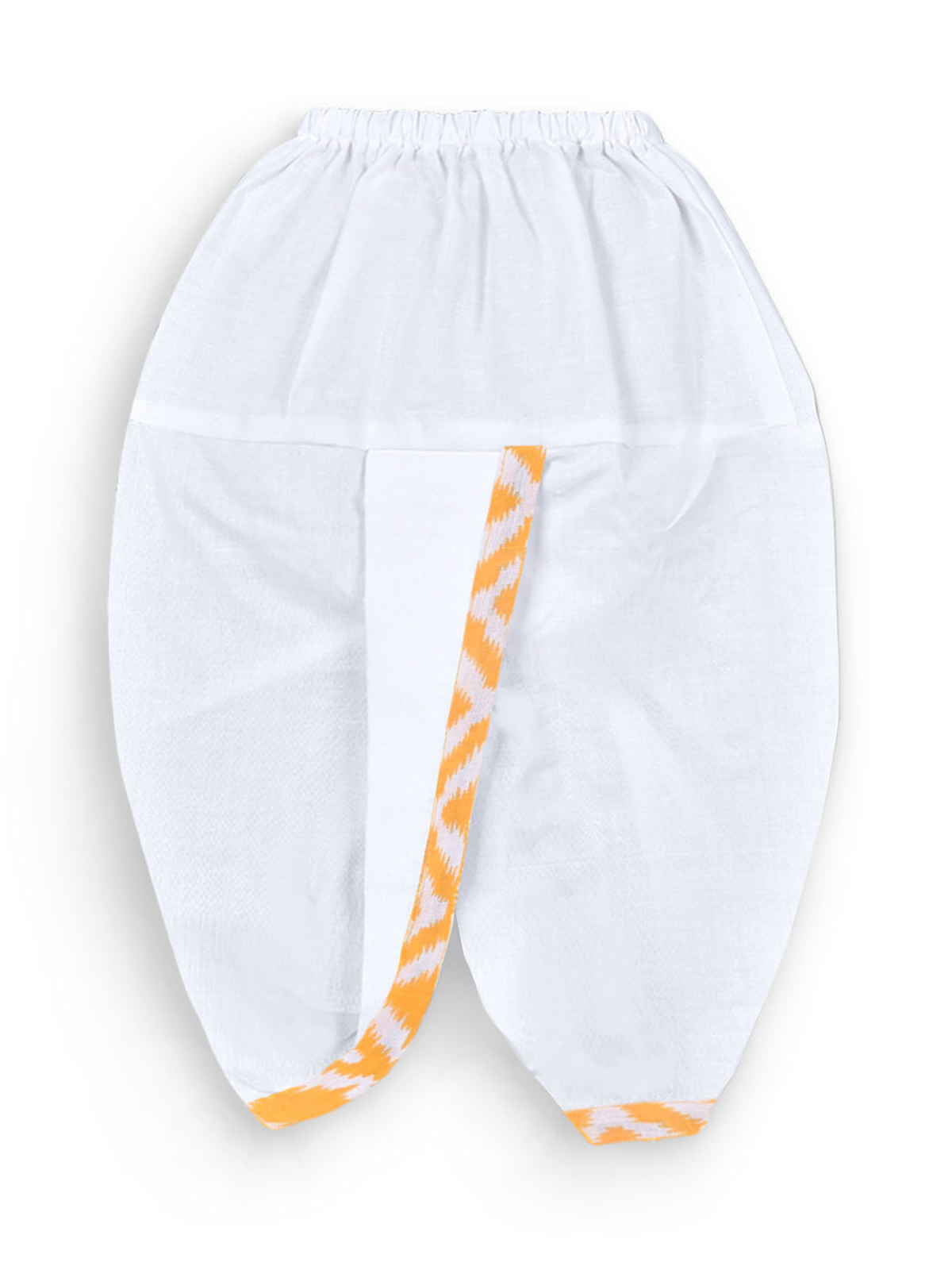 mustmom Baby Boys Cotton Blend Yellow,White Dhoti Kurta Set ( Pack of 1 ) - Image 4