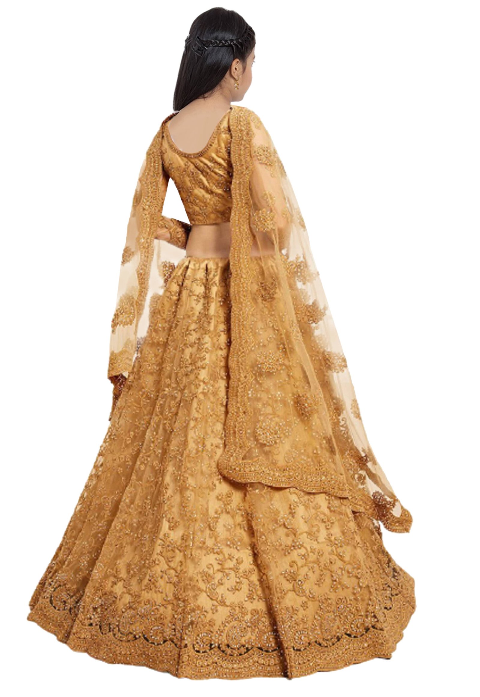 piludi Net Lehenga Choli Set For Girls ( Pack of 1 , Off White ) - Image 2