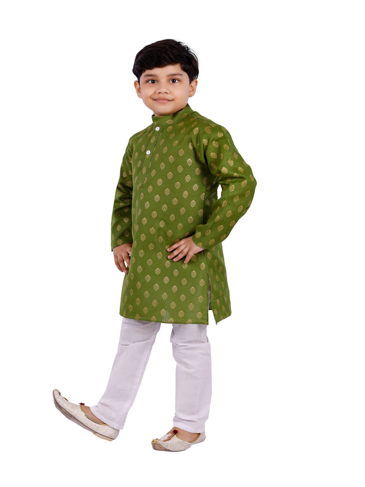 s muktar garments Pack of 1 Boys Cotton Blend ( Green ) - Image 3