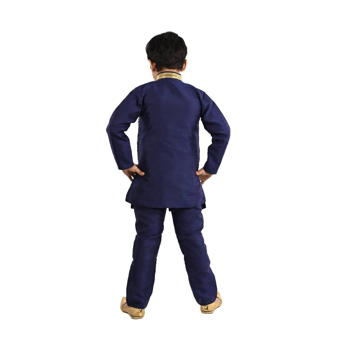 s muktar garments Navy Blue Cotton Blend Boys ( Pack of 1 ) - Image 2
