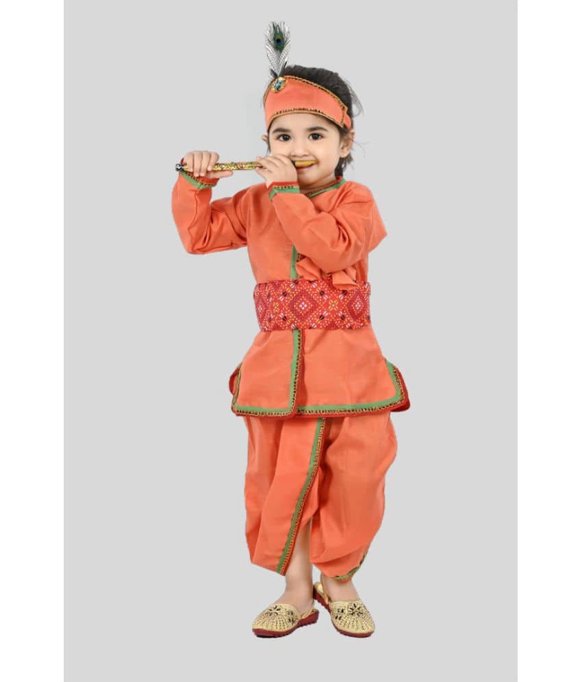 s muktar garments Orange Synthetic Boys Mythological Character Costume ( Pack of 1 )