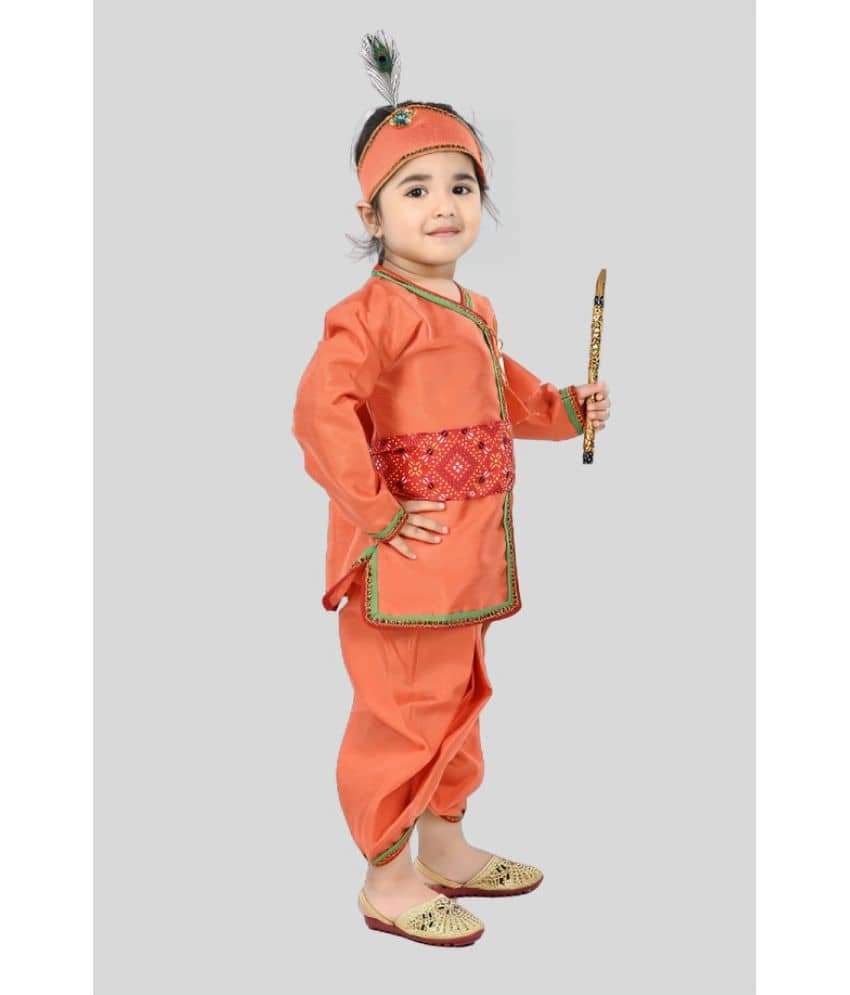 s muktar garments Orange Synthetic Boys Mythological Character Costume ( Pack of 1 ) - Image 3