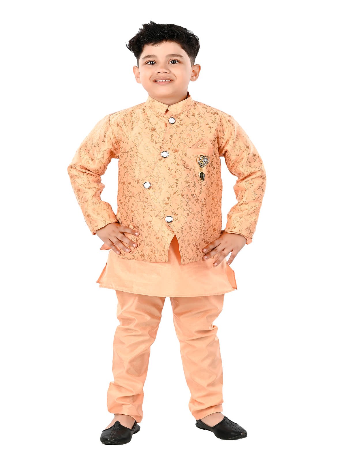 s muktar garments Pack of 1 Boys Cotton Blend ( Peach )