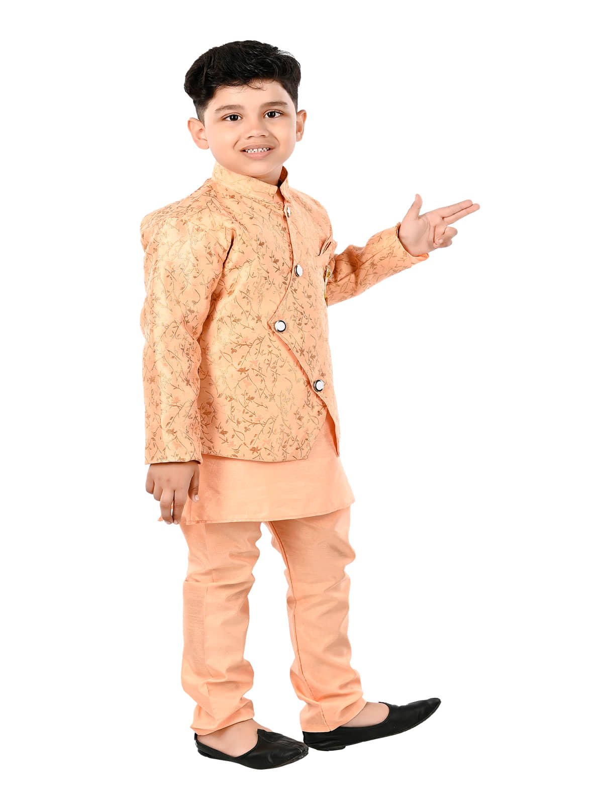 s muktar garments Pack of 1 Boys Cotton Blend ( Peach ) - Image 3