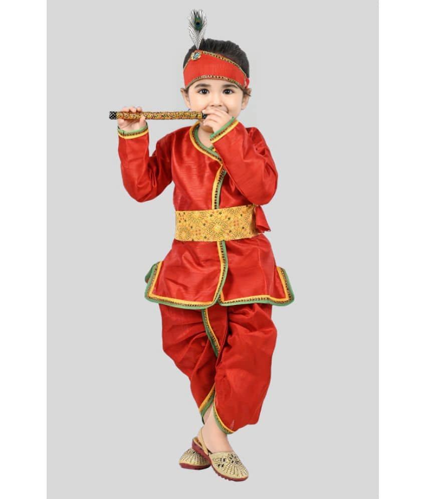 s muktar garments Red Synthetic Boys Mythological Character Costume ( Pack of 1 )