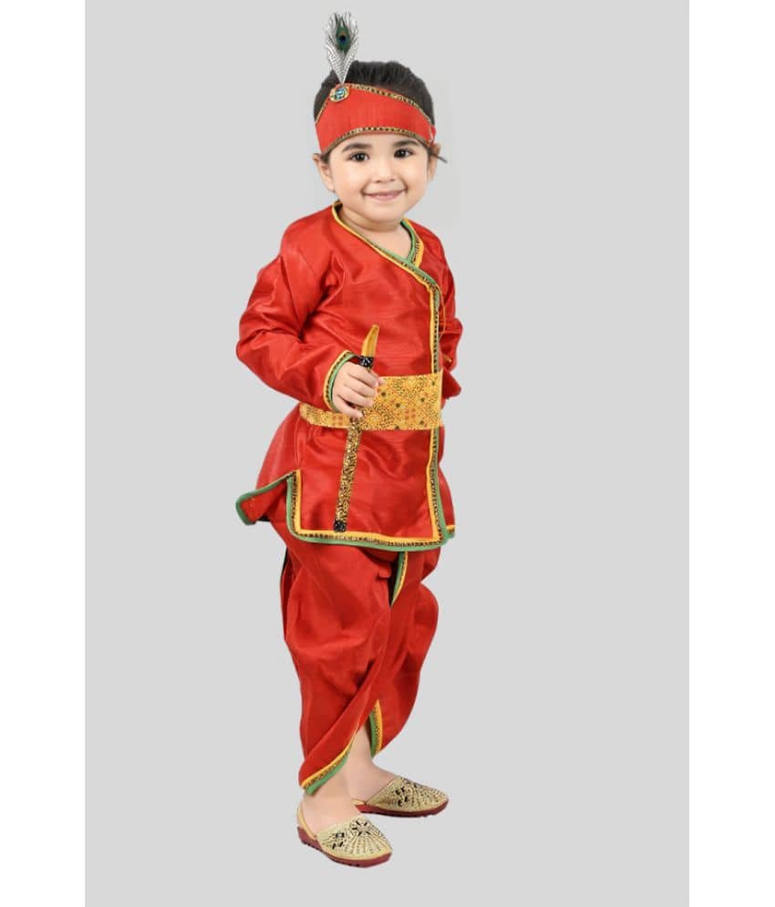 s muktar garments Red Synthetic Boys Mythological Character Costume ( Pack of 1 ) - Image 3