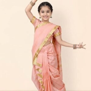 s muktar garments Silk Dhoti Saree For Baby Girls ( Pink , Pack of 1 )
