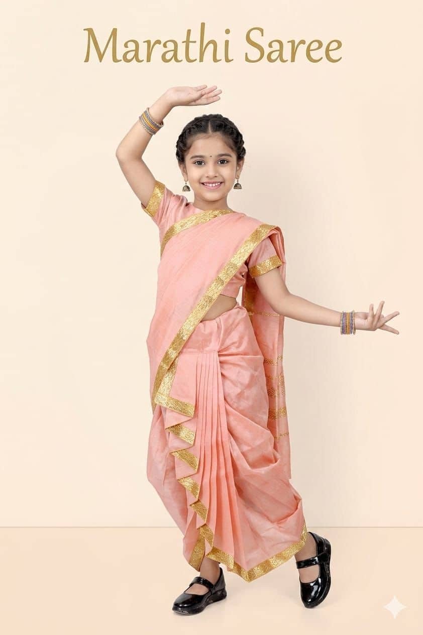 s muktar garments Silk Dhoti Saree For Baby Girls ( Pink , Pack of 1 )