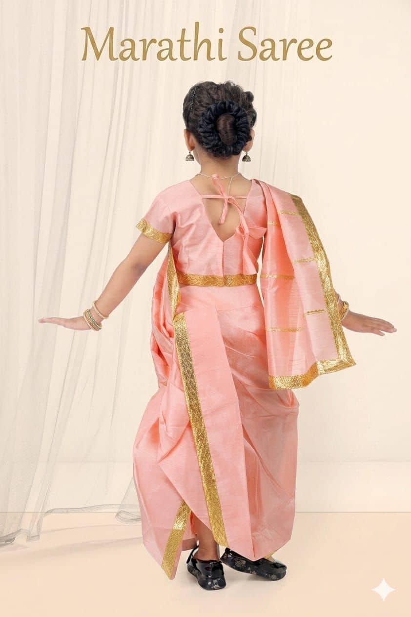 s muktar garments Silk Dhoti Saree For Baby Girls ( Pink , Pack of 1 ) - Image 2