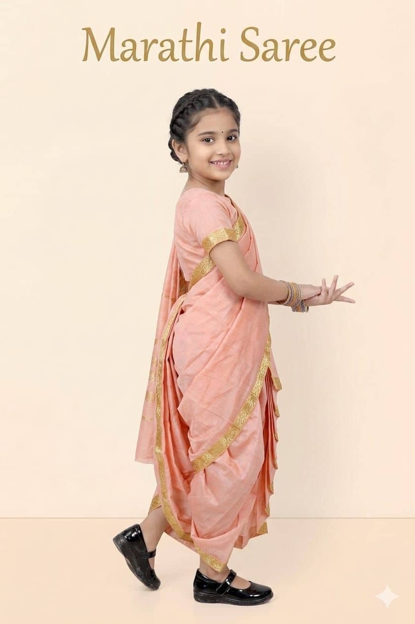 s muktar garments Silk Dhoti Saree For Baby Girls ( Pink , Pack of 1 ) - Image 3