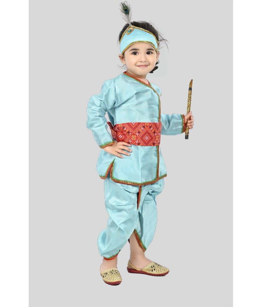 s muktar garments Turquoise Synthetic Boys Mythological Character Costume ( Pack of 1 ) - Image 3