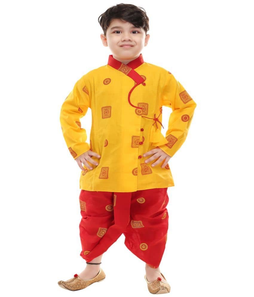 s muktar garments Pack of 1 Boys Cotton Blend ( Yellow )