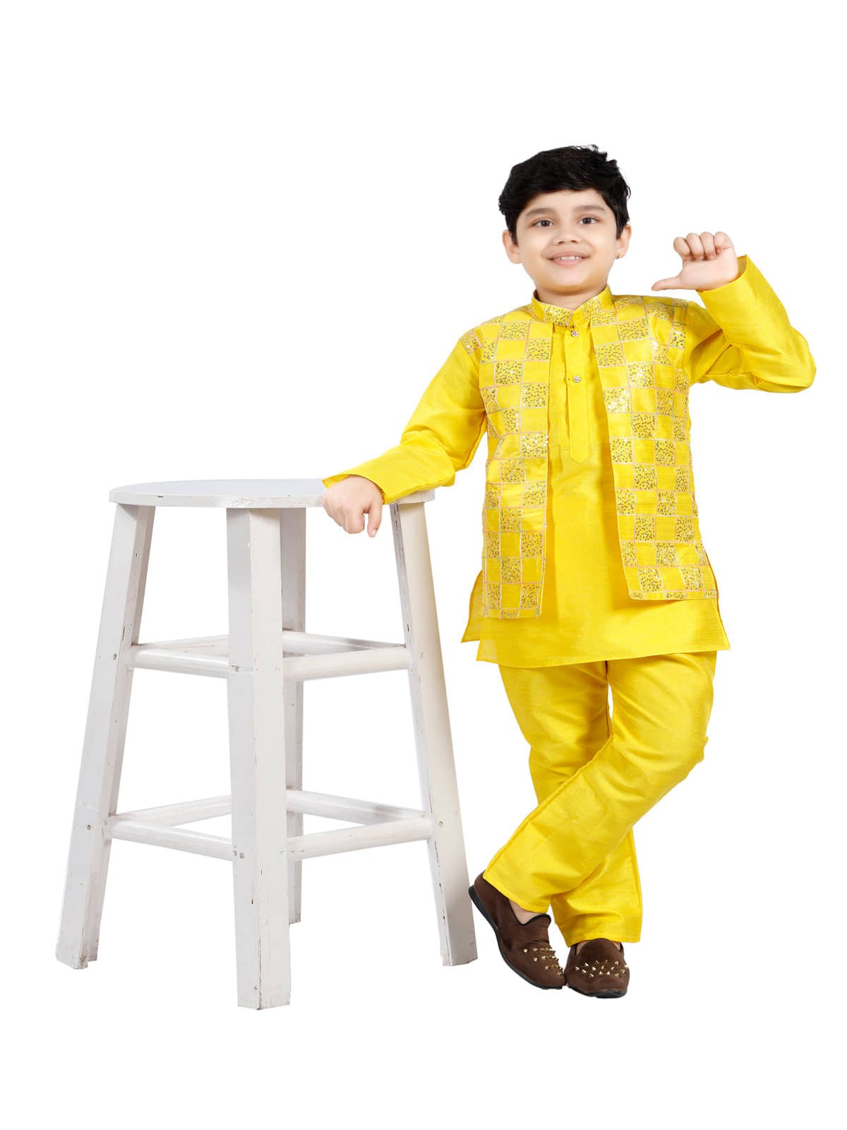 s muktar garments Yellow Rayon Boys ( Pack of 1 )