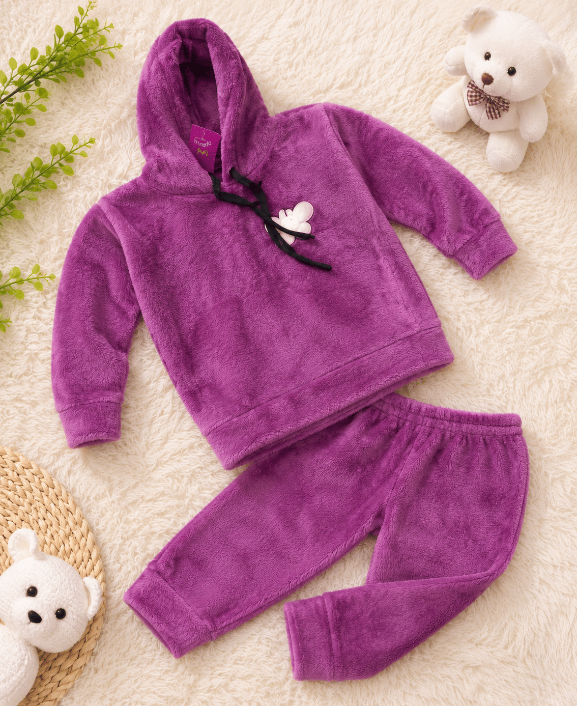 vbok Pack of 1 Baby Boys Fleece Sweatshirt ( Maroon ) - Image 2